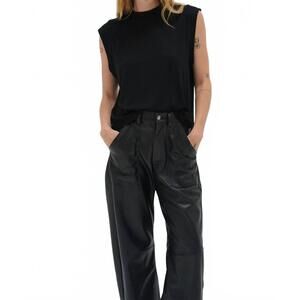 NEW CALLAHAN oren ribbed top in black